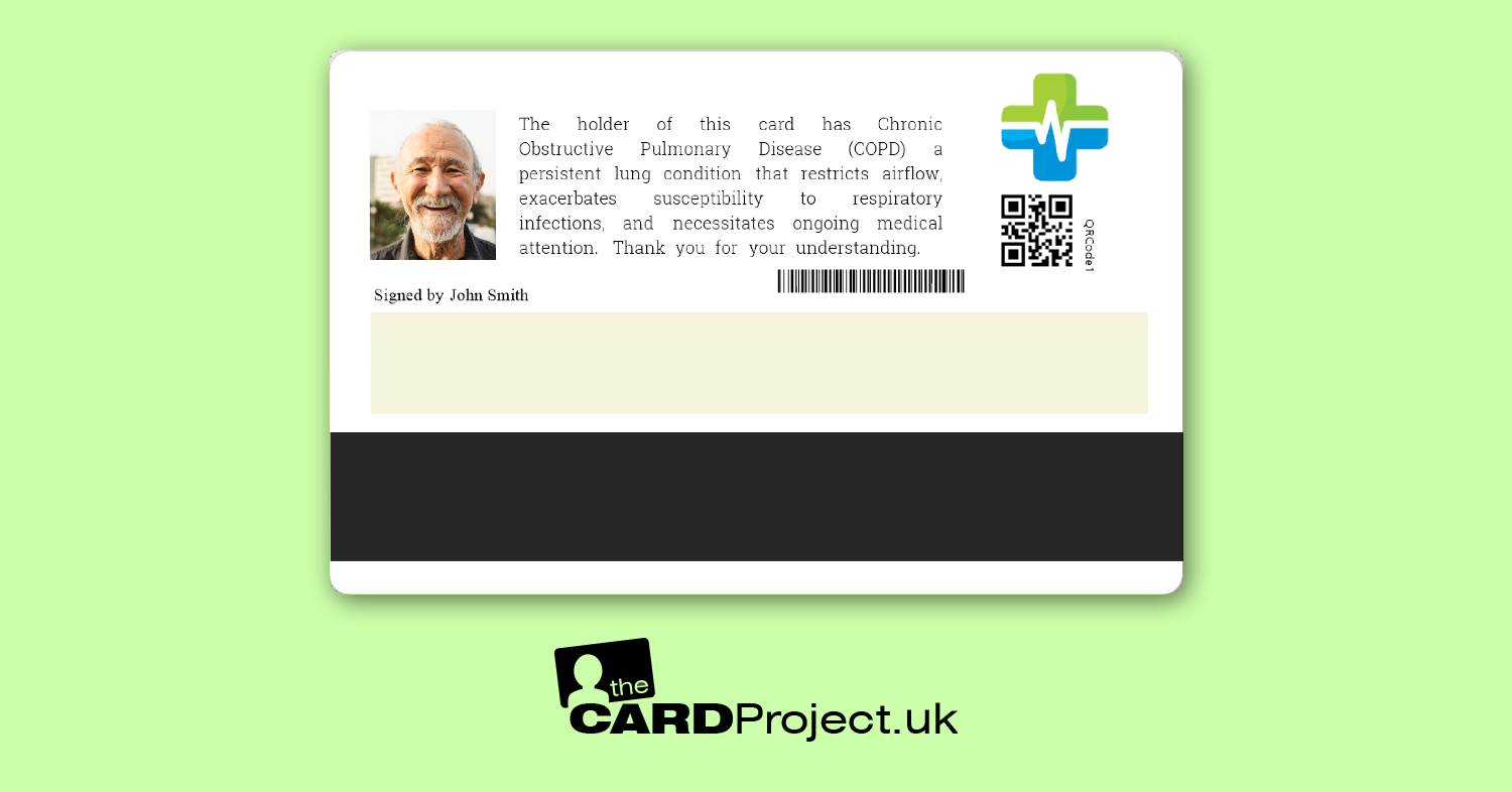 COPD (Chronic Obstructive Pulmonary Disease) Premium Medical Photo ID Card  (REAR)